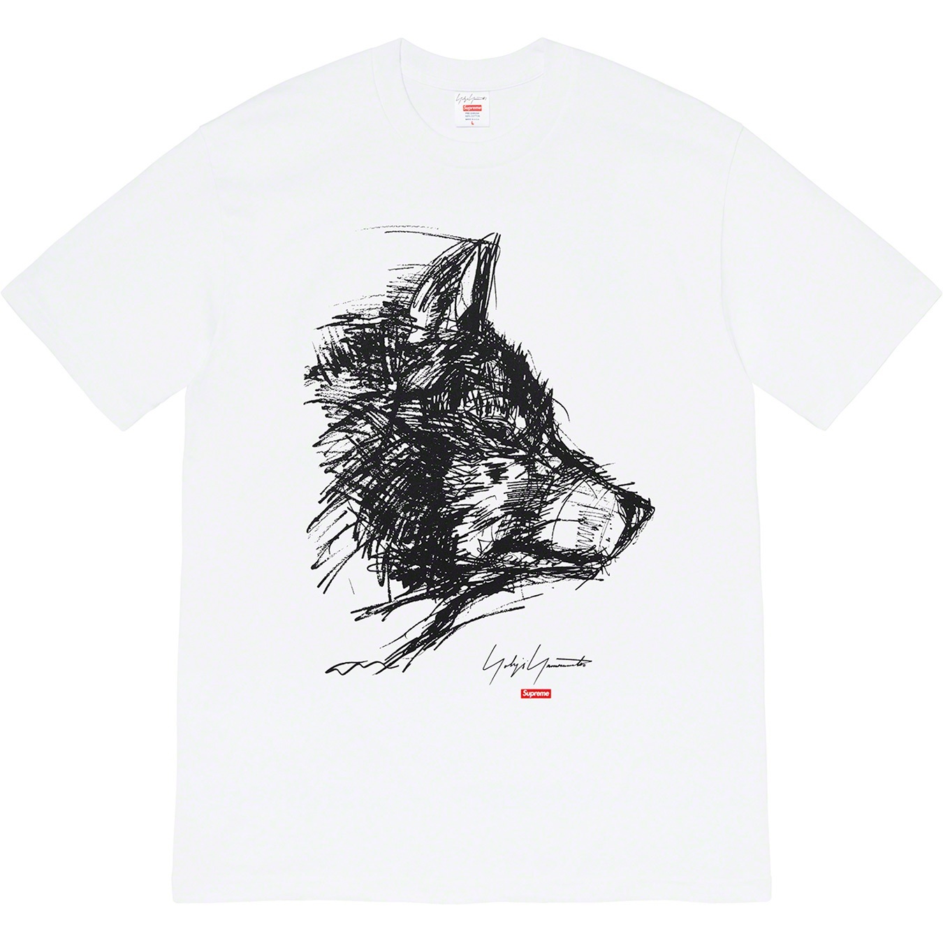 Supreme®/Yohji Yamamoto®Scribble Wolf Tee view 3